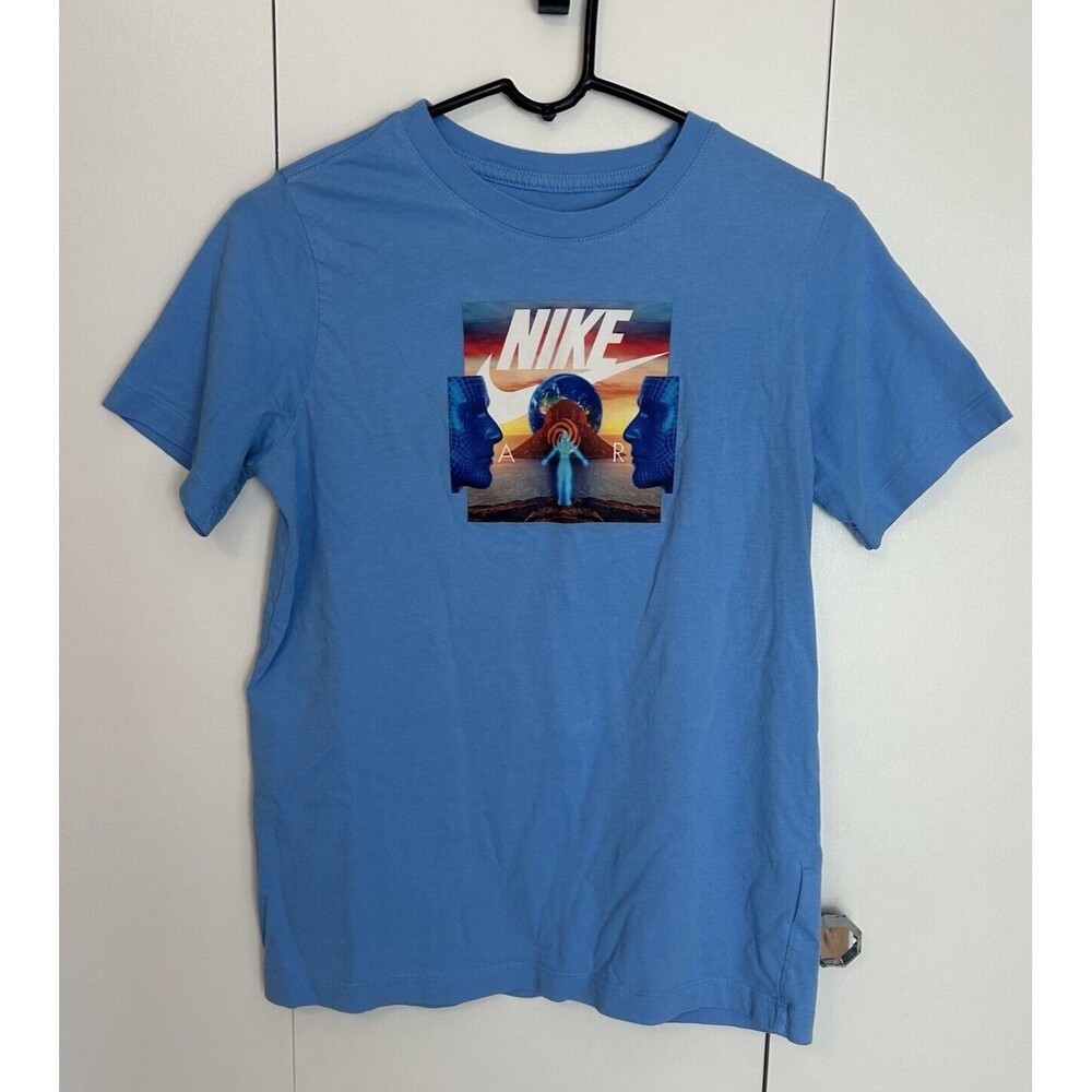 The Nike Tee Nike Air Blue T-Shirt Trippy Hippie Spiritual Third Eye Youth Sz XL